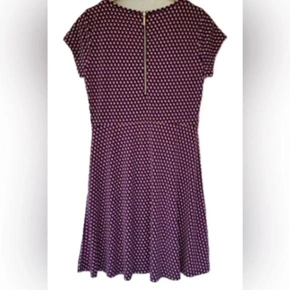 Michael Kors Medium Navy Blue Pink Circle Print Skater Dress - Picture 4 of 13